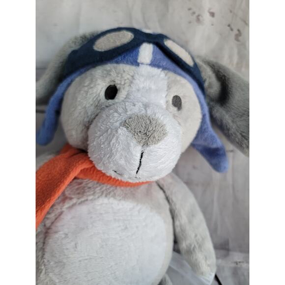 Carter's Take Flight Aviator Puppy Dog Plush Lovey Pilot Gray Blue Stuffed 13 In - Picture 6 of 7